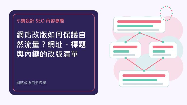 網站改版自然流量｜小寶設計排程文章特色圖